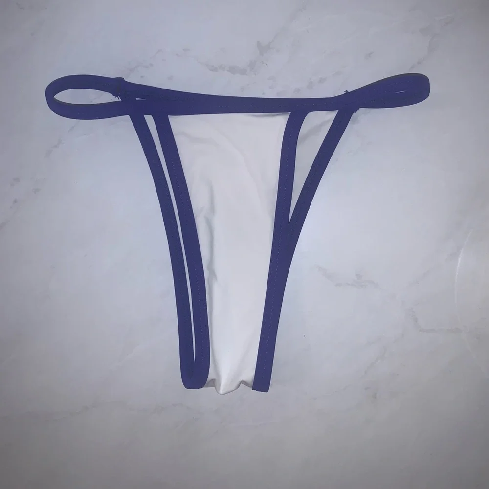 Pacific and Driftwood petite bikini bottom white and blue size S